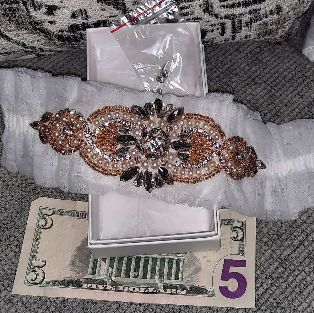 Custom made bridal garter plus size